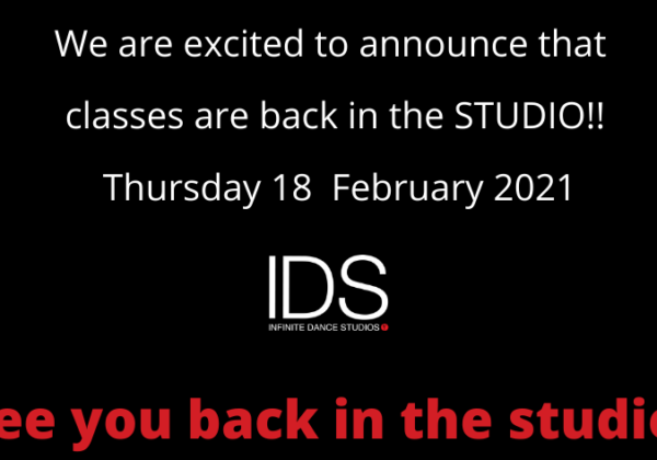 Classes Back in the STUDIO Thursday 18 February